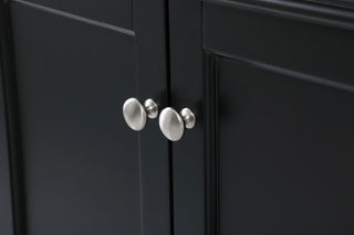 Home Living Vanity with Carrara White Marble Countertop, Black, 60", Single Sink