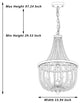 5 - Light Candle Style Empire Chandelier with Beaded Accents, White+gold