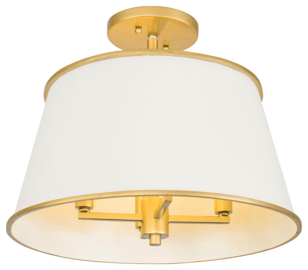 Coco 4-Lt  Semi-Flush - Matte White/French Gold