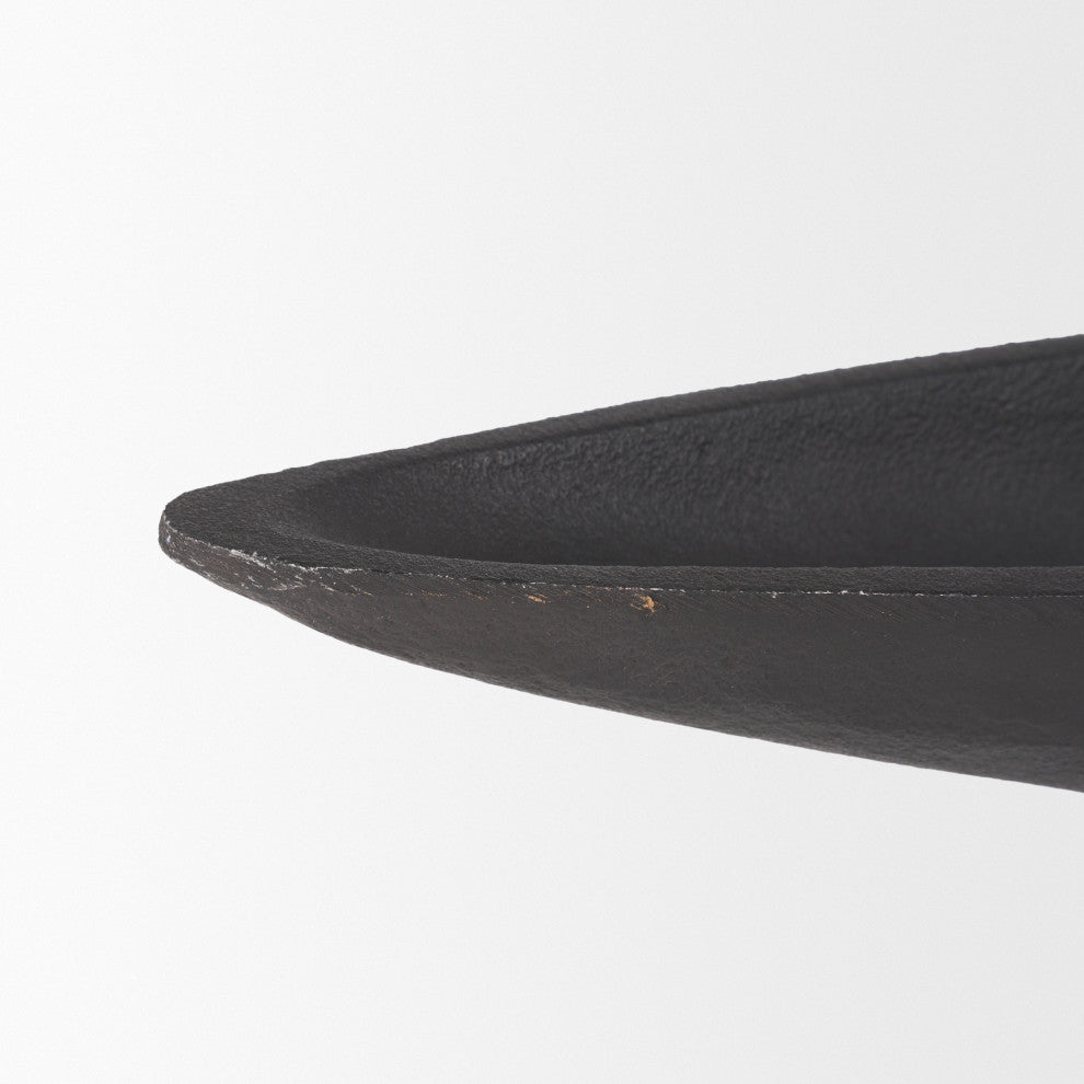 Piero Large Matte Black Metal Decorative Bowl