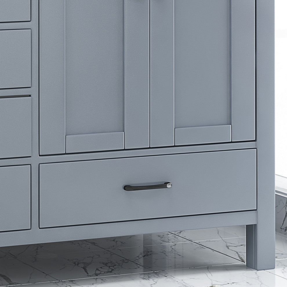 Kayla Contemporary 72" Wood Double Sink Bathroom Vanity With Marble Counter Top