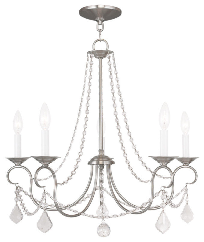 Pennington Chandelier, Brushed Nickel