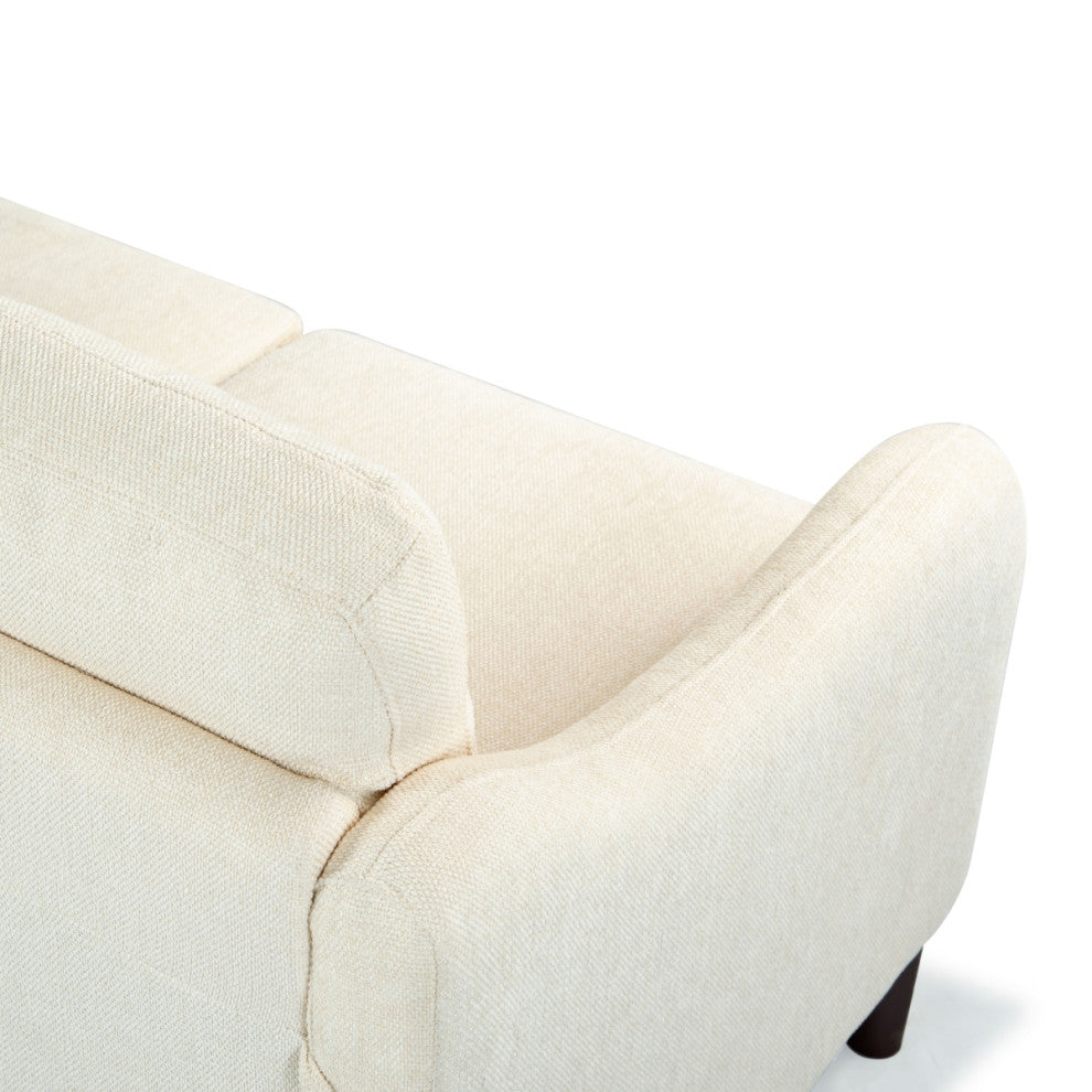Safavieh Couture Edalynn Modern 3 Seater Sofa, Creme