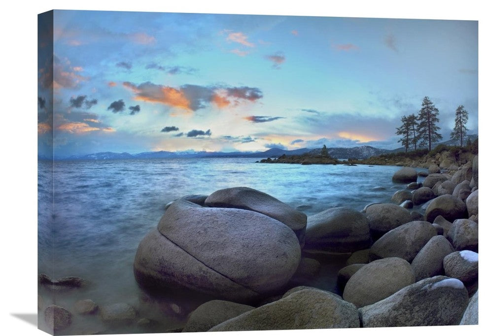 "Rocky Shoreline Along Hidden Beach, Lake Tahoe, Nevada" Artwork, 24" x 18"