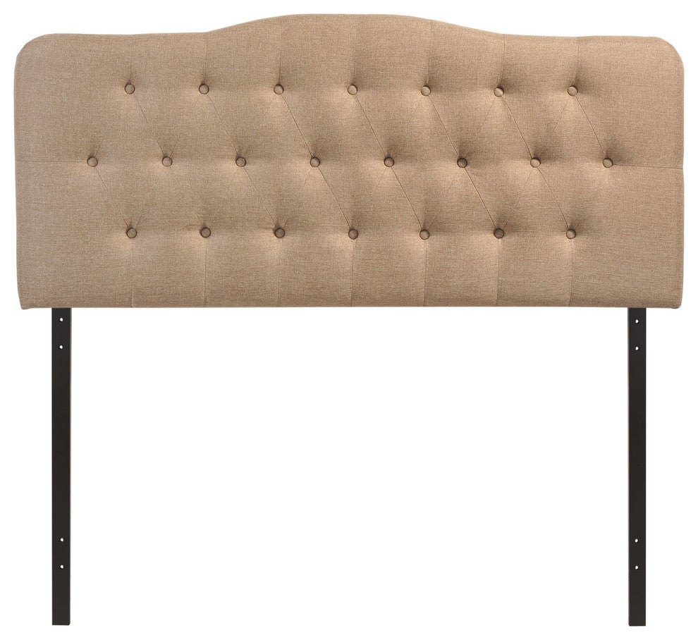 Annabel Queen Upholstered Headboard, Beige