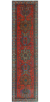 Fine Vintage Distressed Aline Red/Beige Runner, 3'1x12'5