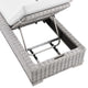 Lounge Chair Chaise, Rattan, Wicker, Gray White, Modern, Outdoor Patio Cafe