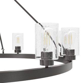 Hartland Noble Bronze With Seeded Glass 12 Light Chandelier Ceiling