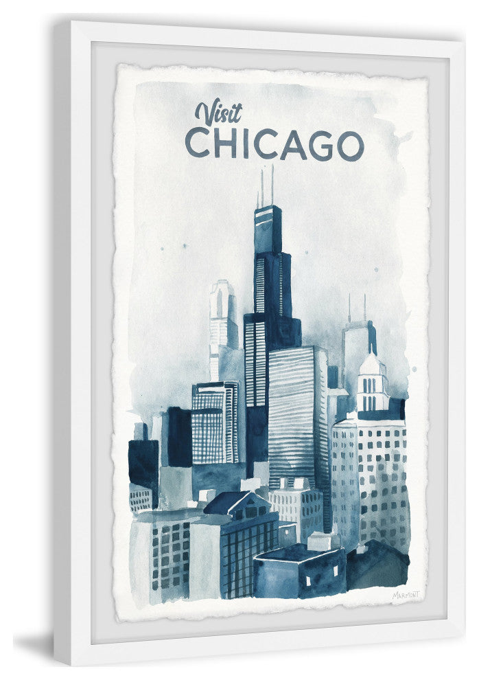 "Visit Chicago" Framed Painting Print, 30x45
