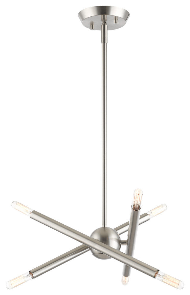 Livex Lighting Soho 6 Light Brushed Nickel Petite Chandelier