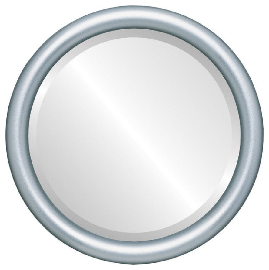 Pasadena Framed Round Mirror, Silver Spray, 19"x19"