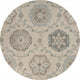 5" Round Ivory Intricate Floral Area Rug