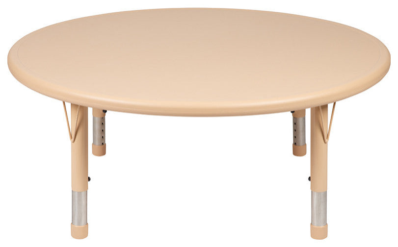 45" Round Natural Plastic Height Adjustable Activity Table
