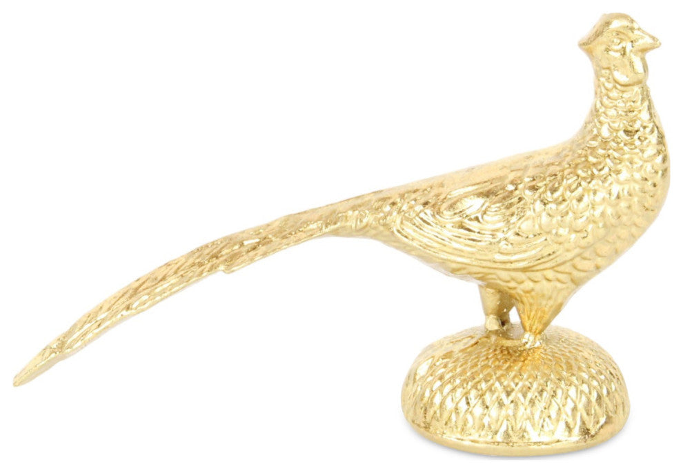 Lirondelle Golden Cast Iron Peacock Figurine