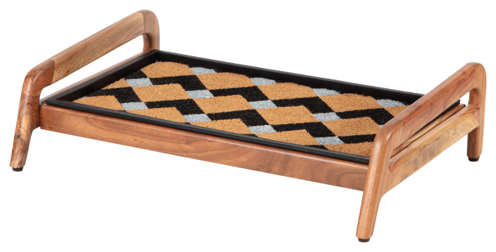 Single-Tier Natural Stand With 2-Pair Rubber Boot Tray Mt. Tam