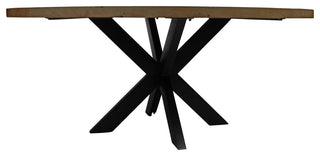 Redondo 72" Round Dining Table With Mango Wood Top and Iron Legs