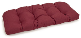 42"X19" U-Shaped Solid Spun Polyester Tufted Settee/Bench Cushion, Merlot