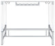 Rectangular Pub Height Bar Table With Storage, High Gloss White and Silver