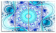 Turquoise Wavy Curves and Circles, Abstract Canvas Art Print, 48"x28", 4 Panels