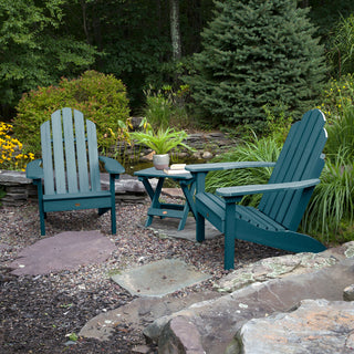 Westport 3-Piece Adirondack Chair and Side Table Set, Nantucket Blue