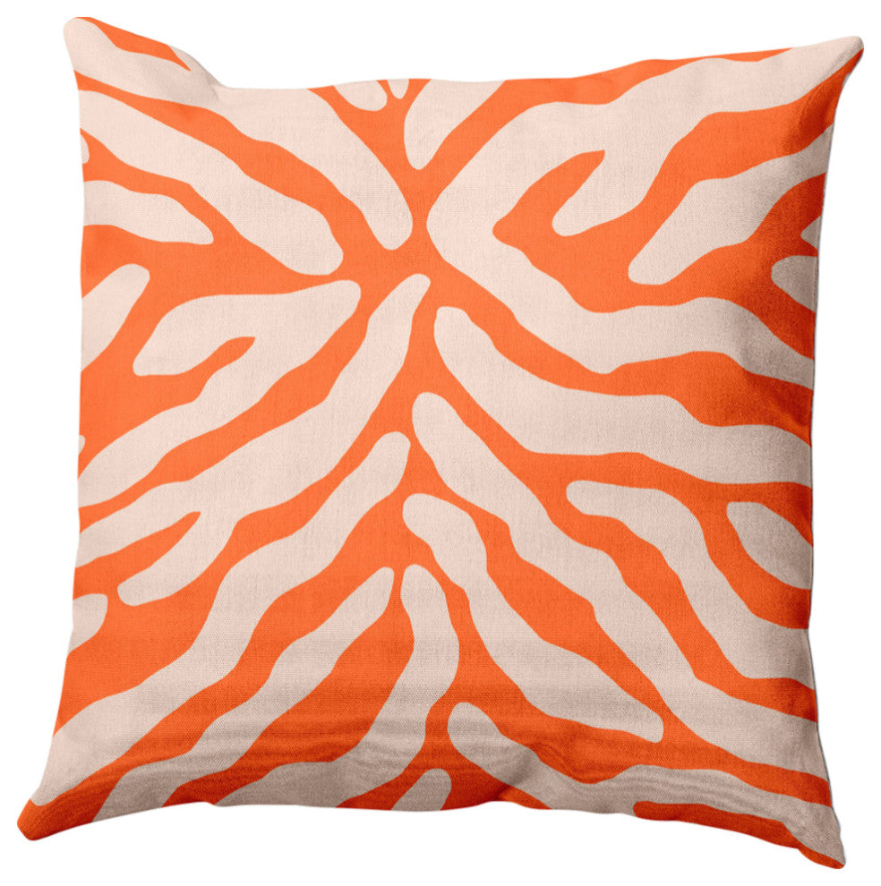 Animal Stripe Decorative Throw Pillow, Blood Orange, 18"x18"