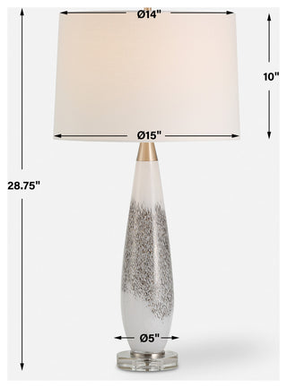 Uttermost Quinn White and Silver Table Lamp