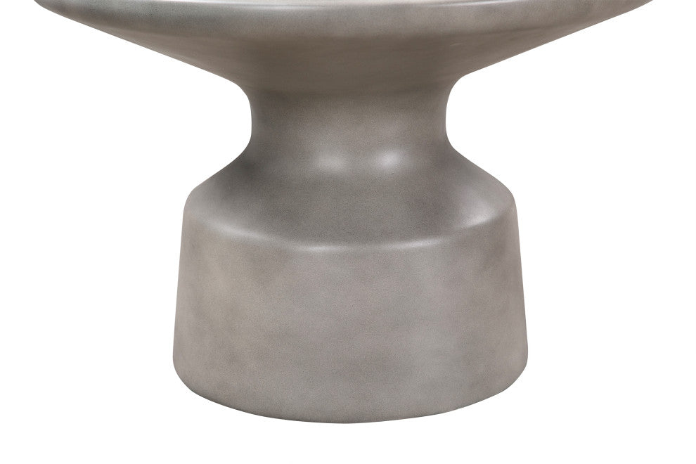 Sephie Round Pedastal Coffee Table, Gray Concrete