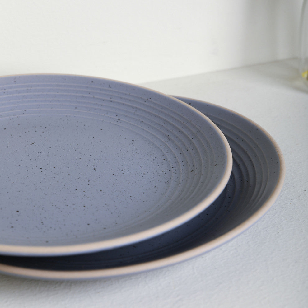 Stone Lain Lauren Stoneware 32 Piece Dinnerware Set, Light Gray