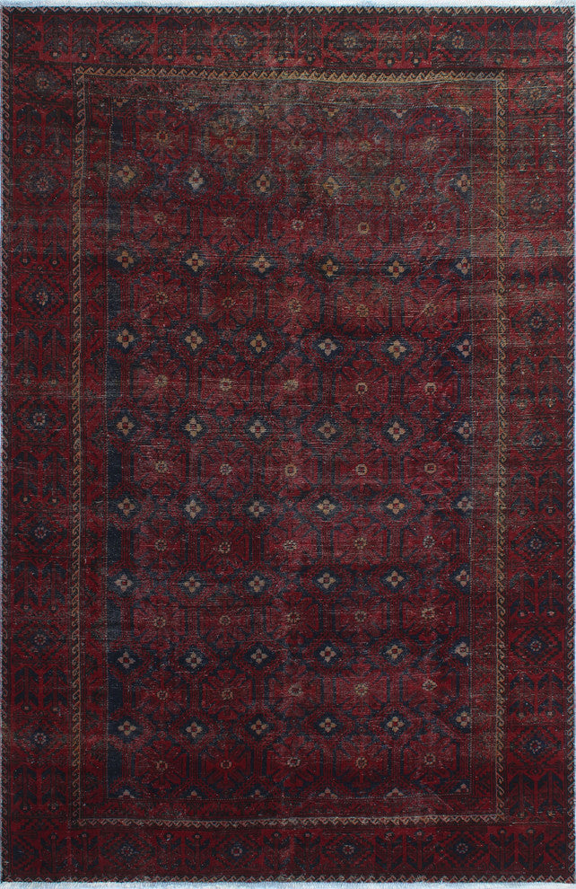 Vintage Distressed Eliot Blue Rug, 6'5x9'7