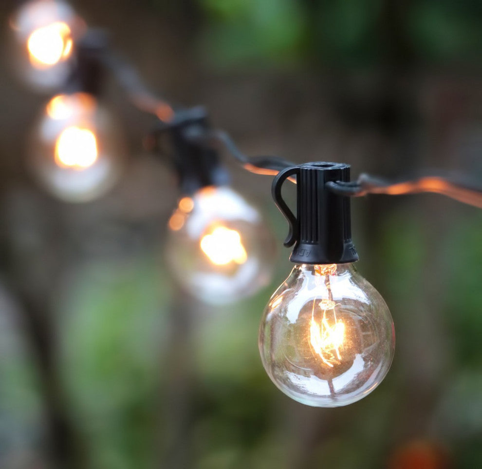 Brightech Ambience Pro - Globe, Waterproof LED Outdoor String Lights 24ft, Black