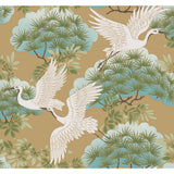 Sprig and Heron Wallpaper