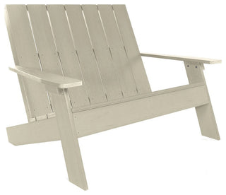 Italica Modern Double Wide Modern Adirondack Chair, Whitewash
