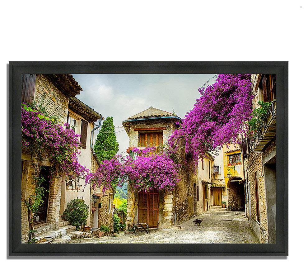 "Bougainvillea Lane", Framed Photograph Print, Ready To Hang