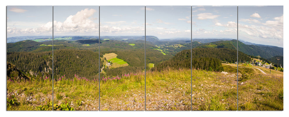 Black Forest Germany Panorama, Landscape Canvas Art Print, 70"x28", 6 Panels