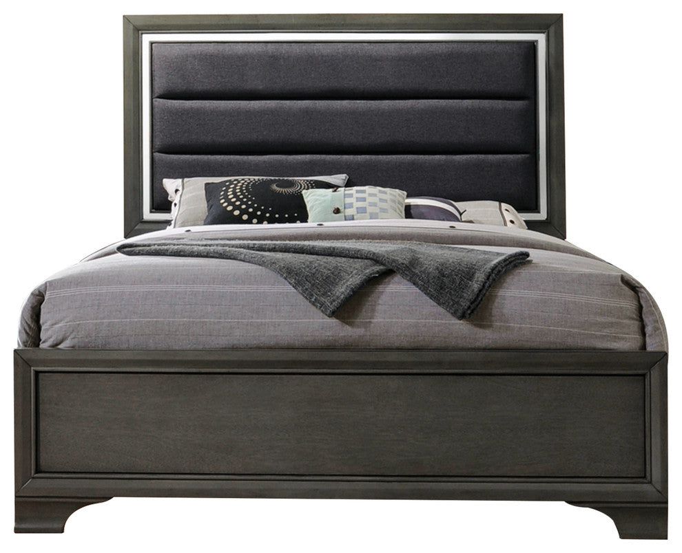 Acme Caren Bed, Charcoal and Gray, Eastern King