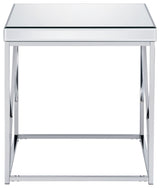 Evelyn Mirror Top End Table Chrome