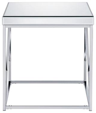 Evelyn Mirror Top End Table Chrome