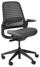 Modern Office Chair, Polyester Seat & Mesh Back With Lumbar Support, Graphite