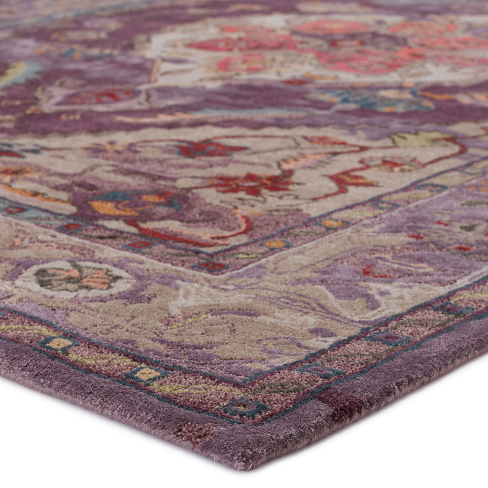 Raisa Handmade Medallion Purple/ Gray Area Rug 8'X10'