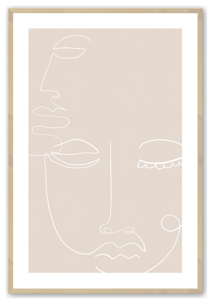 Raw Maple 16" x 20" Face Fusion l Framed Print