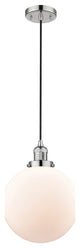 X-Large Beacon 1-Light Mini Pendant, Polished Nickel, Matte White