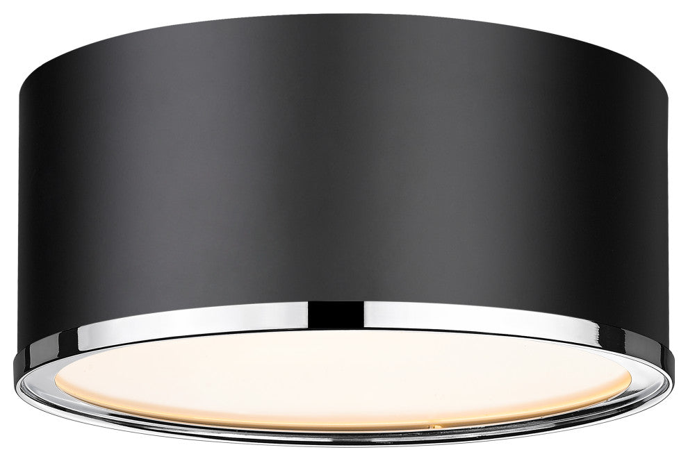 Zlite 2303F2-MB-CH 2-Light Flush Mount, Matte Black