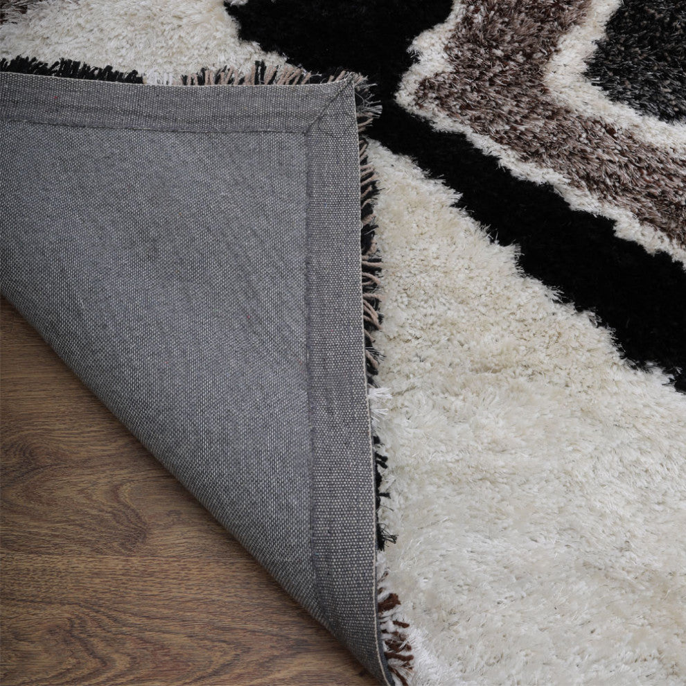 HAND TUFTED SHAG POLYESTER ECO-FRIENDLY AREA RUGS -Multicolor,Contemporary