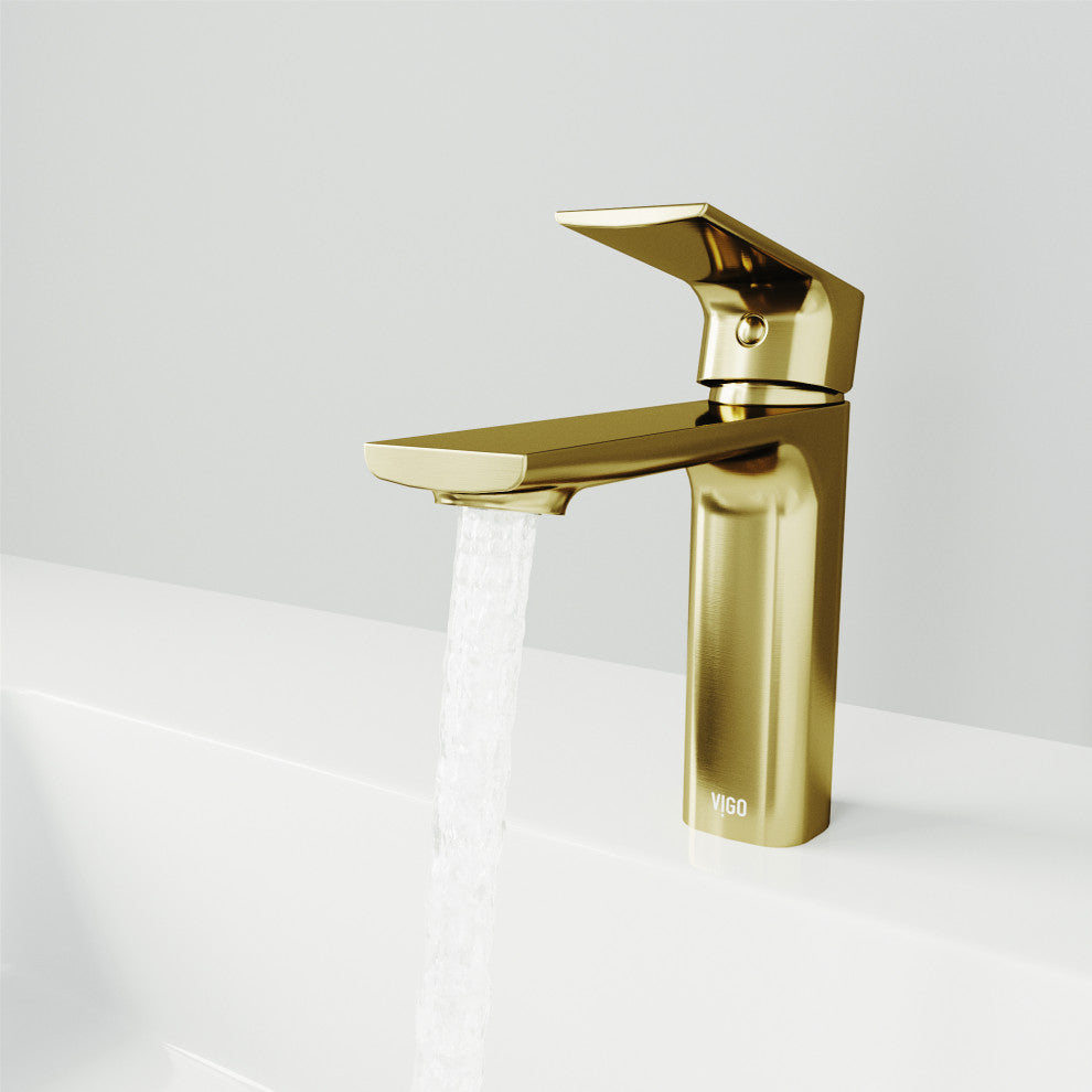 VIGO 6" H Davidson Single Handle Single Hole Faucet, Matte Brushed Gold, Without Extras