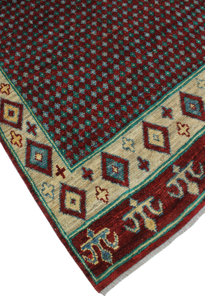 Balochi Khabir Red Rug, 6'6x9'9