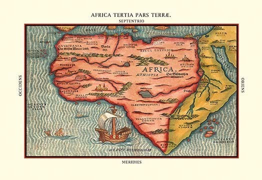 Africa Tertia Pars Terrae - Gallery Wrapped Canvas Art 28" x 42"