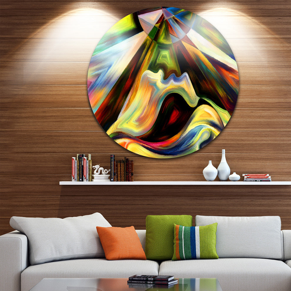 Origin Of Imagination, Abstract Large Disc Metal Wall Art, 11"