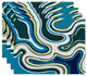 18"x14" Agate, Geometric Print Placemat, Teal, Set of 4