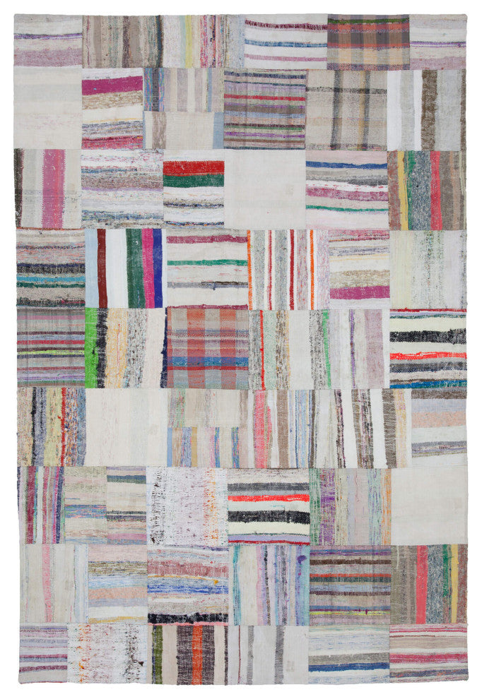 Rug N Carpet - Handmade Oriental 6' 8'' x 10' 0'' Vintage Patchwork Kilim Rug