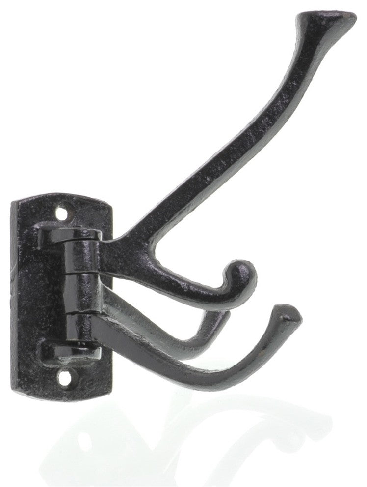 Cloakroom Swiveling Wall Hook, Black